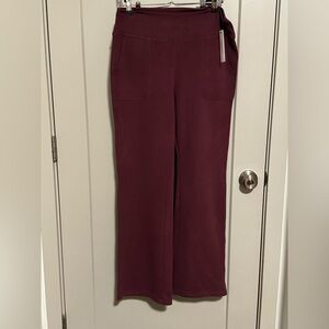 Calvin Klein Deep Burgundy Wide Leg Pants